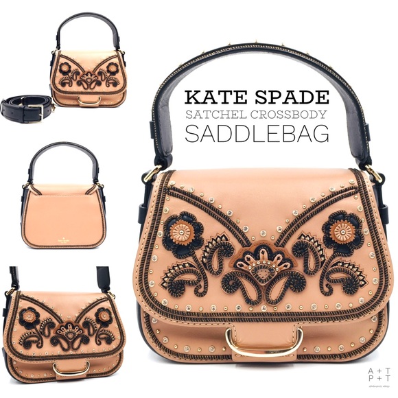 ‼️SOLD‼️ Kate Spade Embellished Crossbody Satchel Saddlebag - Picture 1 of 8